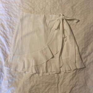 Elegant White Wrap Skirt